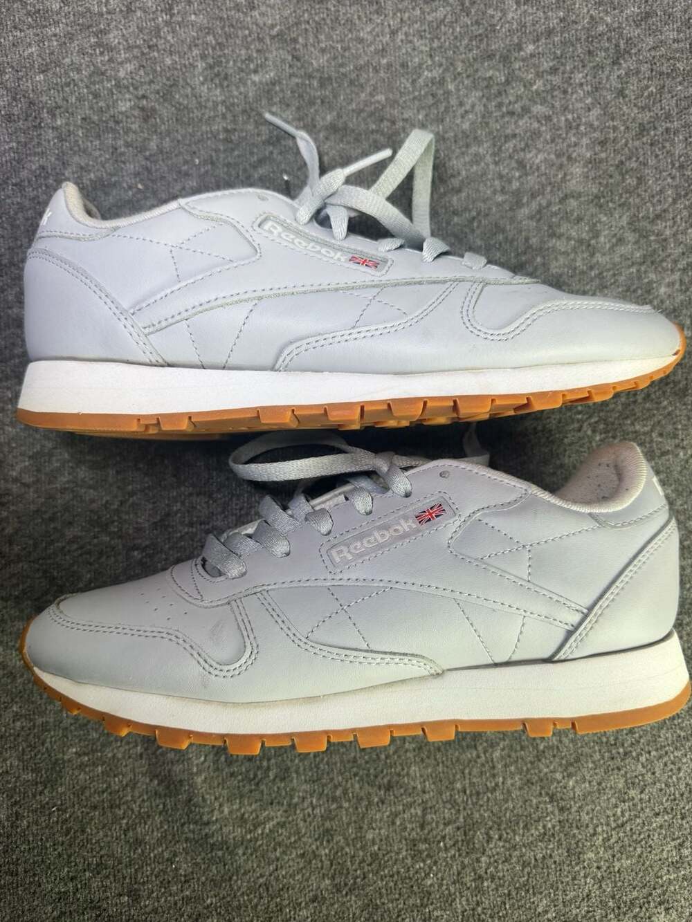 Reebok Classic Leather Cold Grey Gum Sole Sneakers